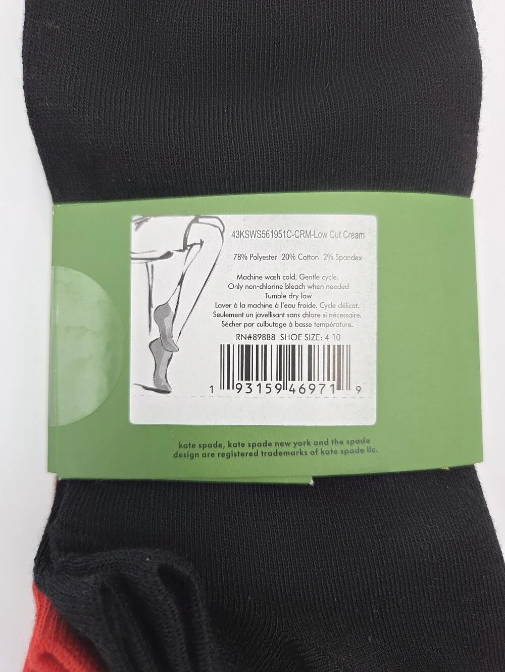 kate spade Womens 3 Pair low cut socks Red, Black & Polka Dot With Lady Bug Nwt
